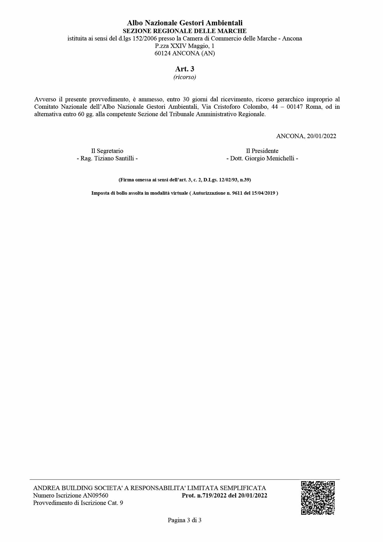 4.6_2022.01.20 conferma iscrizione cat 9E-3 4.6 2022.01.20 conferma iscrizione cat 9E 3
