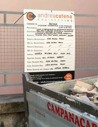 Il cartello di cantiere indica tutte le figure professionali interessate - Ancona